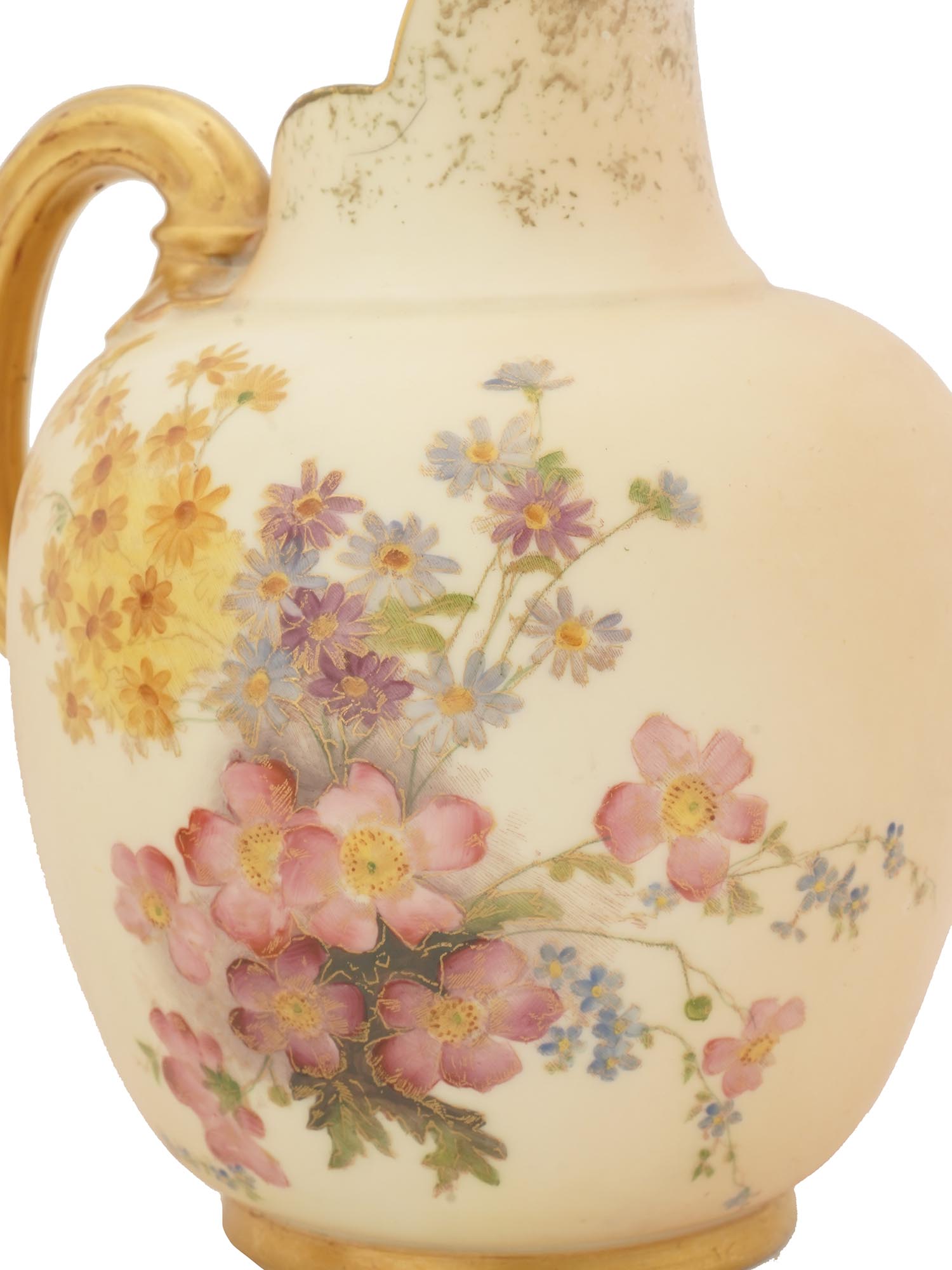 ANTIQUE ROYAL WORCESTER PORCELAIN VASE AND JUG PIC-4